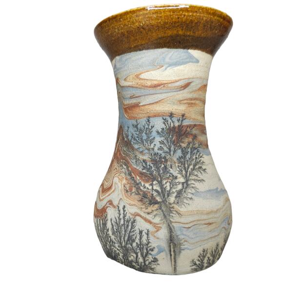 Vintage Sevierville Pottery Bud Mini Vase Trees Dendritic Swirl Tennessee - Picture 11 of 12